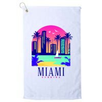 Retro Miami Florida Platinum Collection Golf Towel