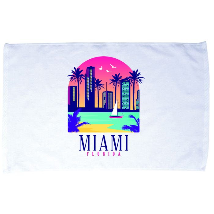 Retro Miami Florida Microfiber Hand Towel