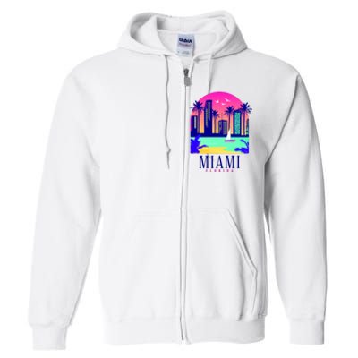 Retro Miami Florida Full Zip Hoodie