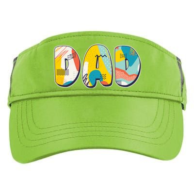 Retro Mod Pattern Dad Logo Adult Drive Performance Visor