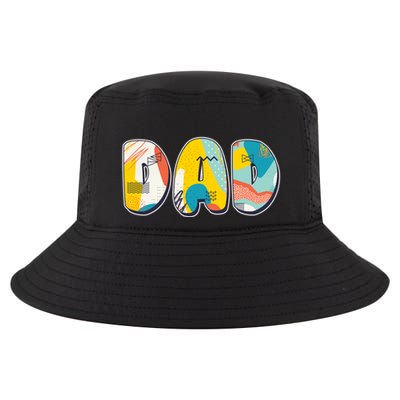 Retro Mod Pattern Dad Logo Cool Comfort Performance Bucket Hat