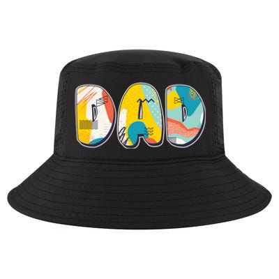 Retro Mod Pattern Dad Logo Cool Comfort Performance Bucket Hat