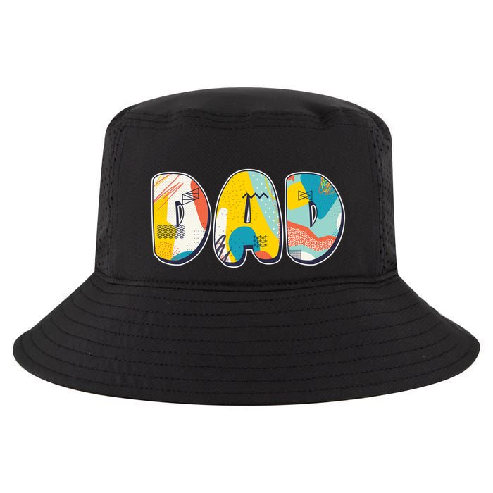 Retro Mod Pattern Dad Logo Cool Comfort Performance Bucket Hat