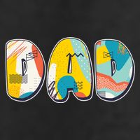 Retro Mod Pattern Dad Logo Garment-Dyed Fleece Hoodie