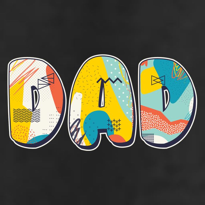 Retro Mod Pattern Dad Logo Garment-Dyed Fleece Hoodie