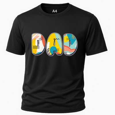 Retro Mod Pattern Dad Logo Performance Shirt