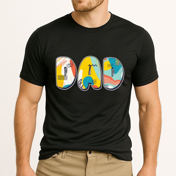 Retro Mod Pattern Dad Logo Performance Shirt