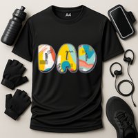 Retro Mod Pattern Dad Logo Performance Shirt