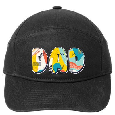 Retro Mod Pattern Dad Logo 7-Panel Snapback Hat