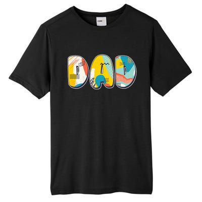 Retro Mod Pattern Dad Logo Tall Fusion ChromaSoft Performance T-Shirt