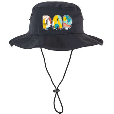 Retro Mod Pattern Dad Logo Bucket Hat