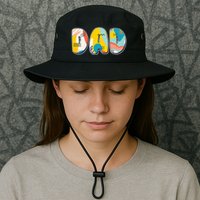 Retro Mod Pattern Dad Logo Bucket Hat