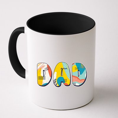 Retro Mod Pattern Dad Logo Mug