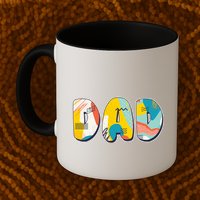 Retro Mod Pattern Dad Logo Mug