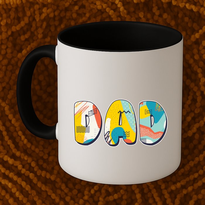 Retro Mod Pattern Dad Logo Mug