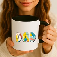 Retro Mod Pattern Dad Logo Mug