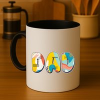 Retro Mod Pattern Dad Logo Mug