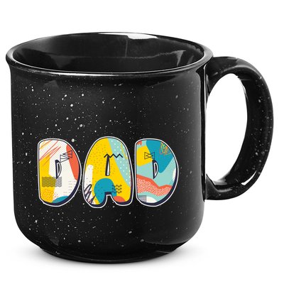 Retro Mod Pattern Dad Logo 15oz Campfire Ceramic Mug
