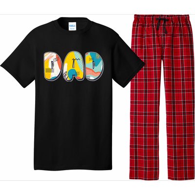 Retro Mod Pattern Dad Logo Pajama Set