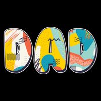 Retro Mod Pattern Dad Logo Flatbill Hat