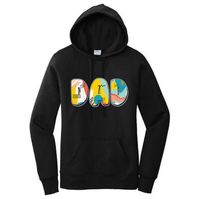 Retro Mod Pattern Dad Logo Women's Pullover Hoodie