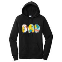 Retro Mod Pattern Dad Logo Women's Pullover Hoodie