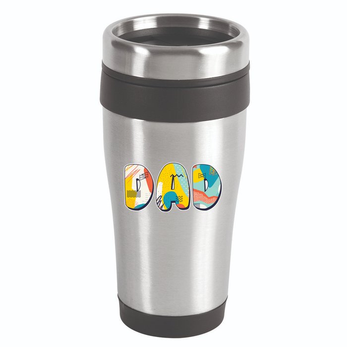 Retro Mod Pattern Dad Logo 16oz Travel Tumbler