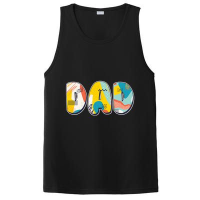 Retro Mod Pattern Dad Logo PosiCharge Competitor Tank