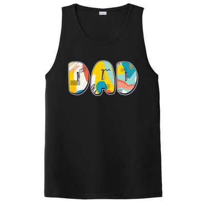 Retro Mod Pattern Dad Logo PosiCharge Competitor Tank