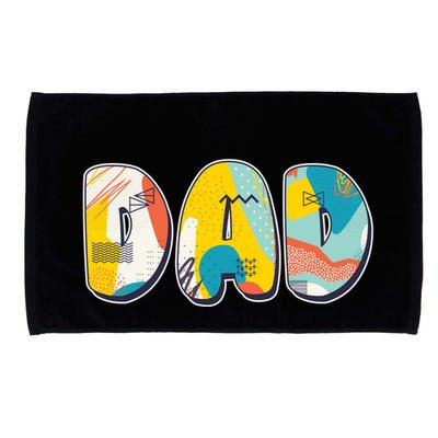 Retro Mod Pattern Dad Logo Microfiber Hand Towel