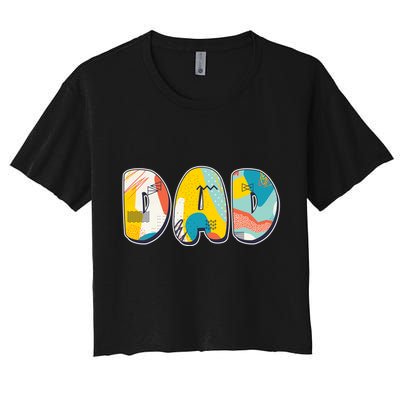 Retro Mod Pattern Dad Logo Crop Top
