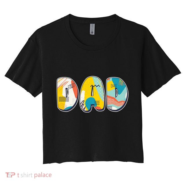 Retro Mod Pattern Dad Logo Crop Top