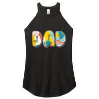 Retro Mod Pattern Dad Logo Women's Perfect Tri Rocker Tank