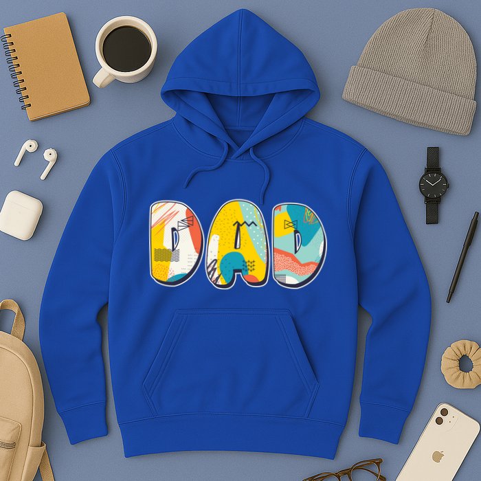 Retro Mod Pattern Dad Logo Hoodie