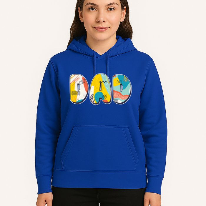 Retro Mod Pattern Dad Logo Hoodie