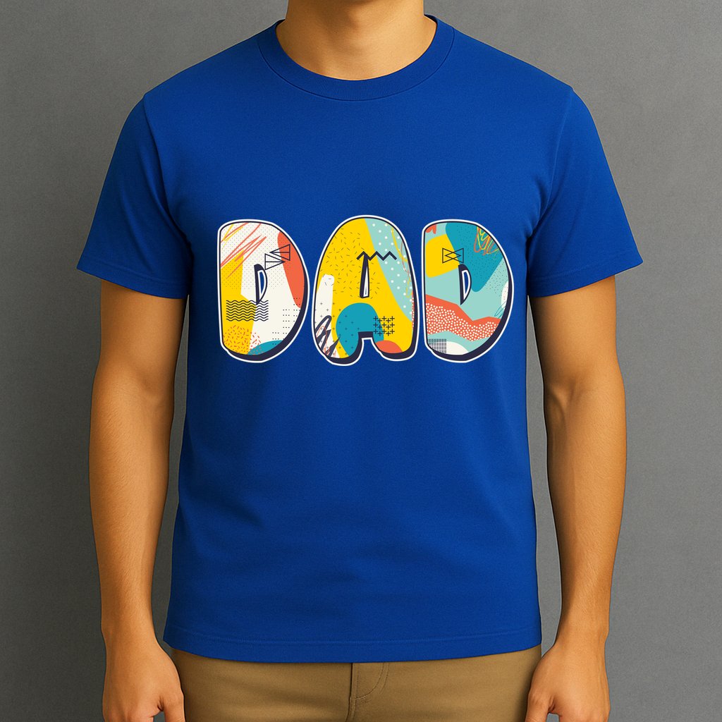 Retro Mod Pattern Dad Logo T-Shirt