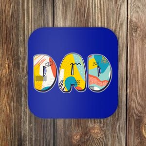 Retro Mod Pattern Dad Logo Coaster