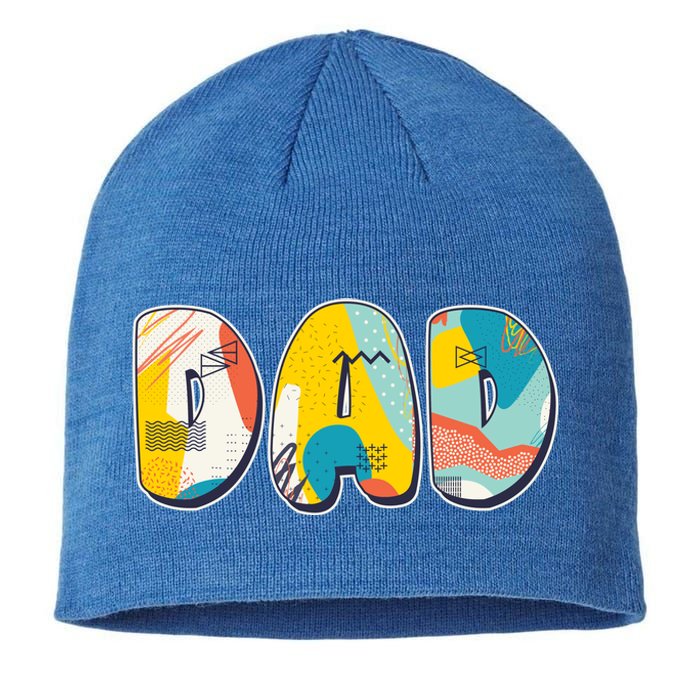 Retro Mod Pattern Dad Logo Sustainable Beanie