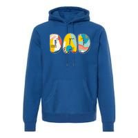 Retro Mod Pattern Dad Logo Premium Hoodie