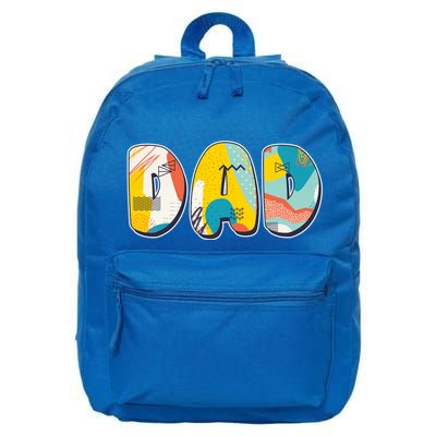 Retro Mod Pattern Dad Logo 16 in Basic Backpack