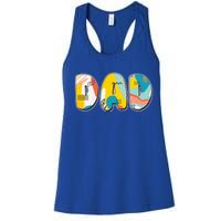 Retro Mod Pattern Dad Logo Women's Racerback Tank