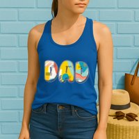 Retro Mod Pattern Dad Logo Womens Tank Top
