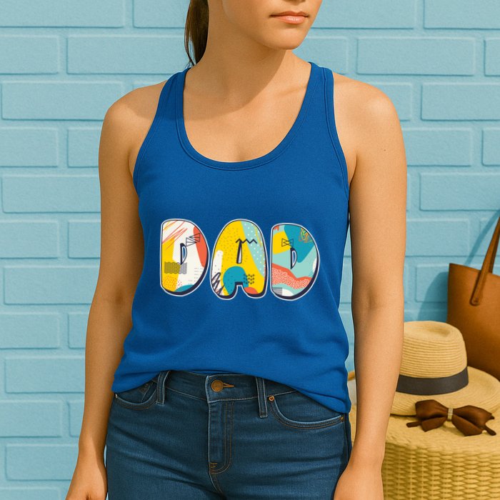 Retro Mod Pattern Dad Logo Womens Tank Top