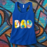 Retro Mod Pattern Dad Logo Womens Tank Top