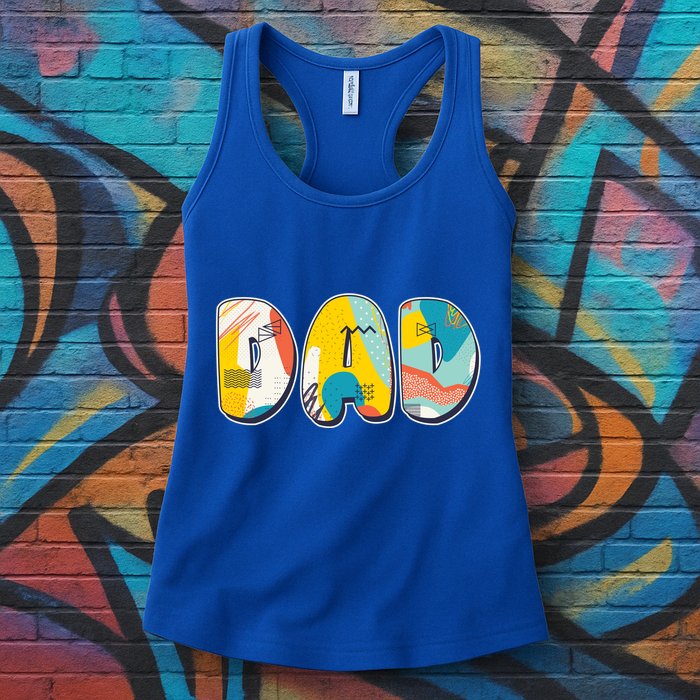 Retro Mod Pattern Dad Logo Womens Tank Top