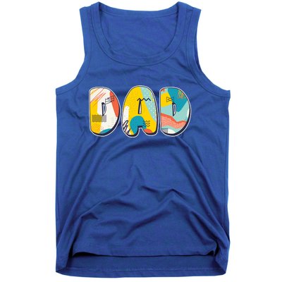 Retro Mod Pattern Dad Logo Tank Top