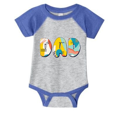 Retro Mod Pattern Dad Logo Infant Baby Jersey Bodysuit