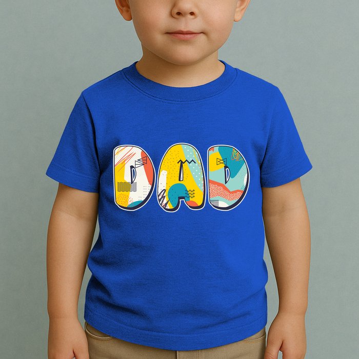 Retro Mod Pattern Dad Logo Toddler T-Shirt