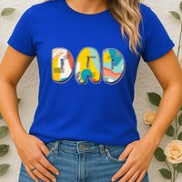 Retro Mod Pattern Dad Logo Womens T-Shirt