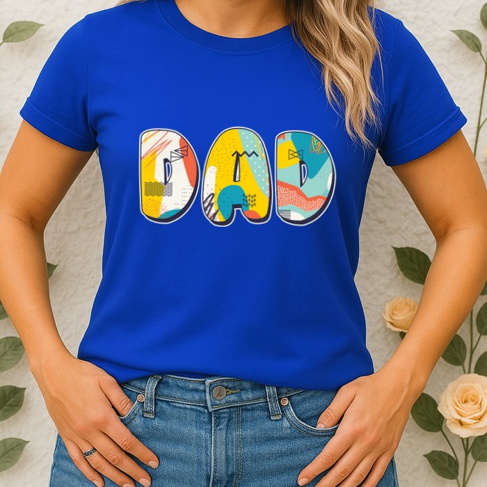 Retro Mod Pattern Dad Logo Womens T-Shirt
